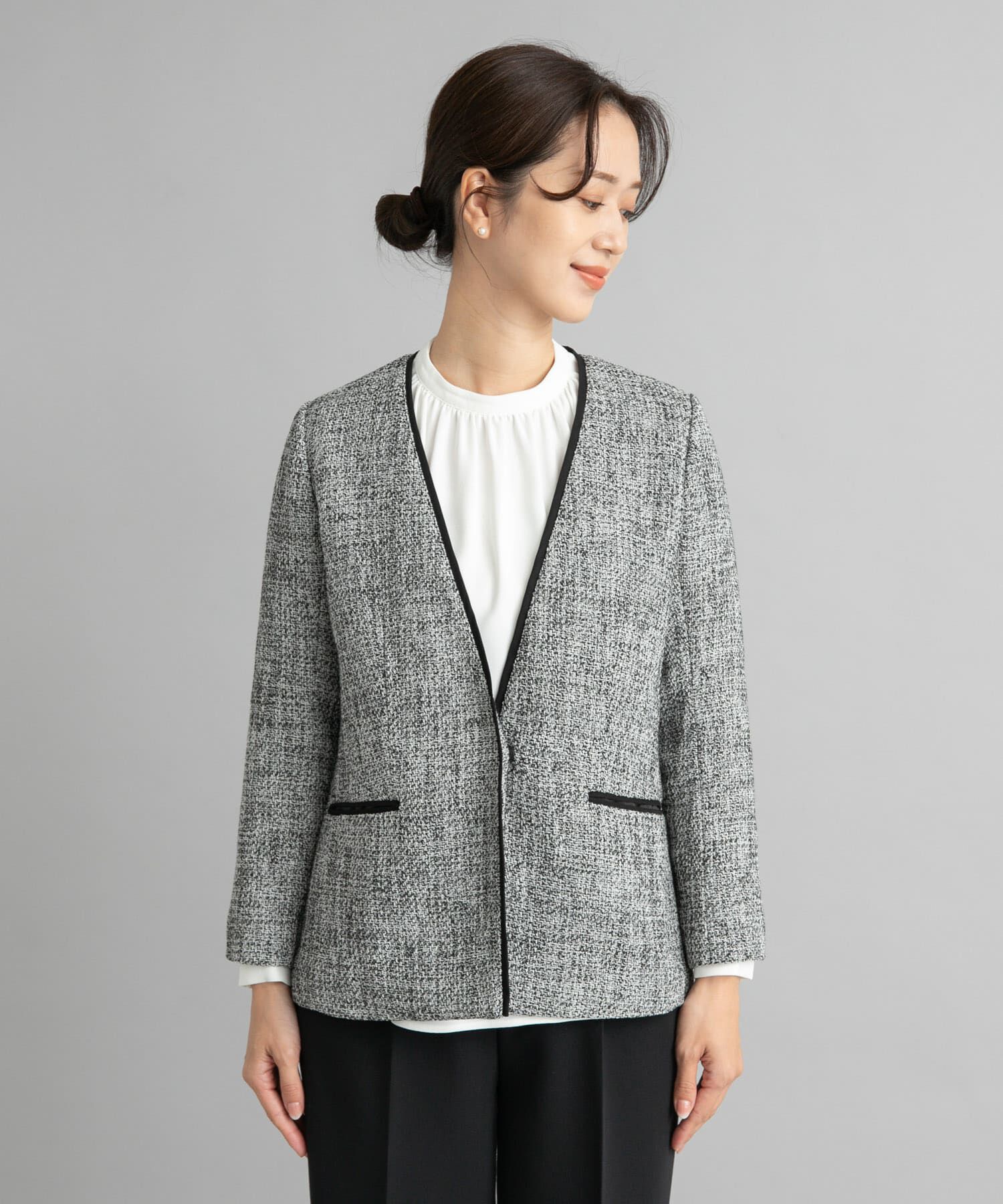 URBAN RESEARCH DOORS「ツィードVネックロングジャケット」|その他|