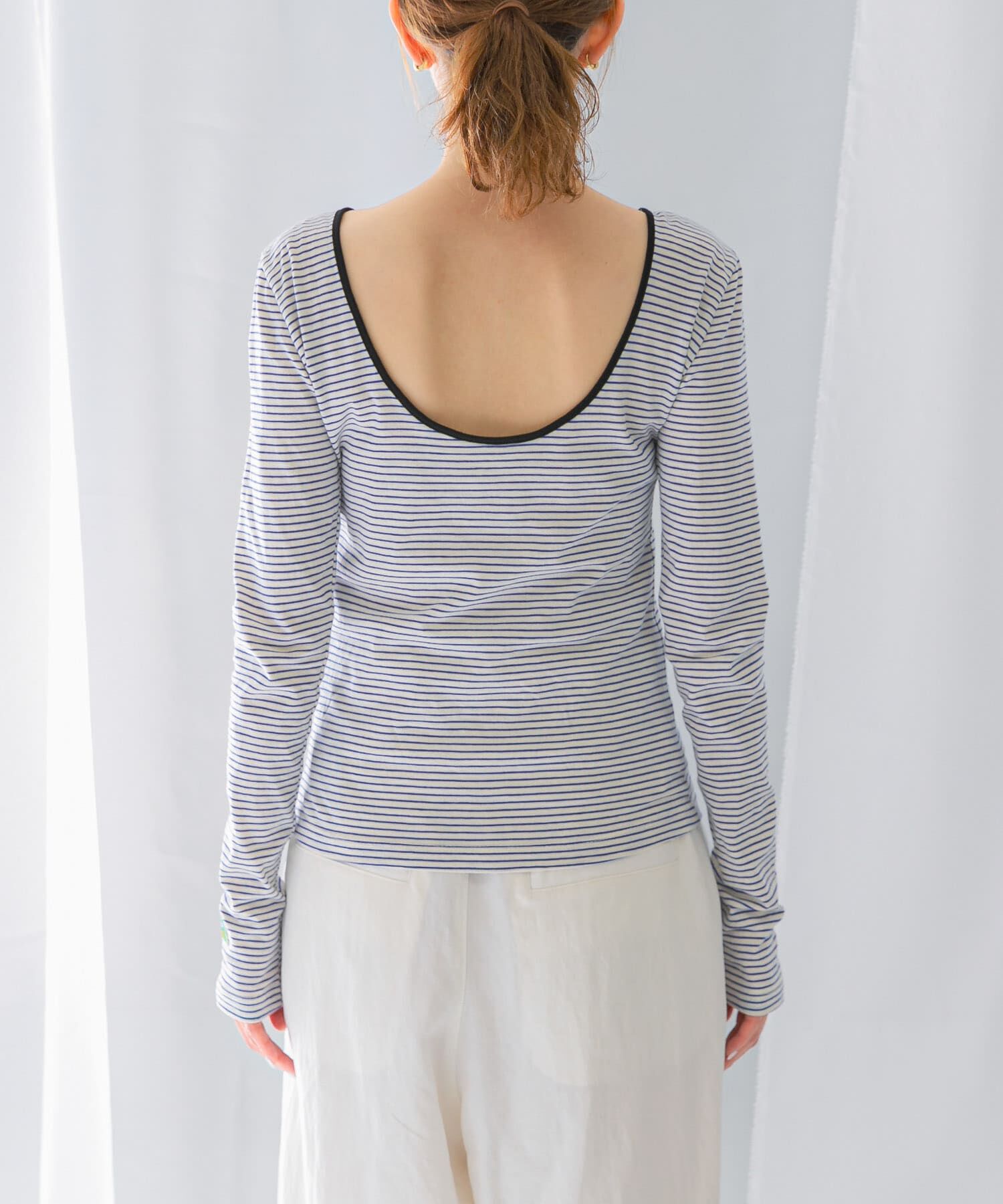 URBAN RESEARCH ROSSO「GREEN BUTTER　Two-way Stripe Patch T-shirts」|Tシャツ・カットソー|