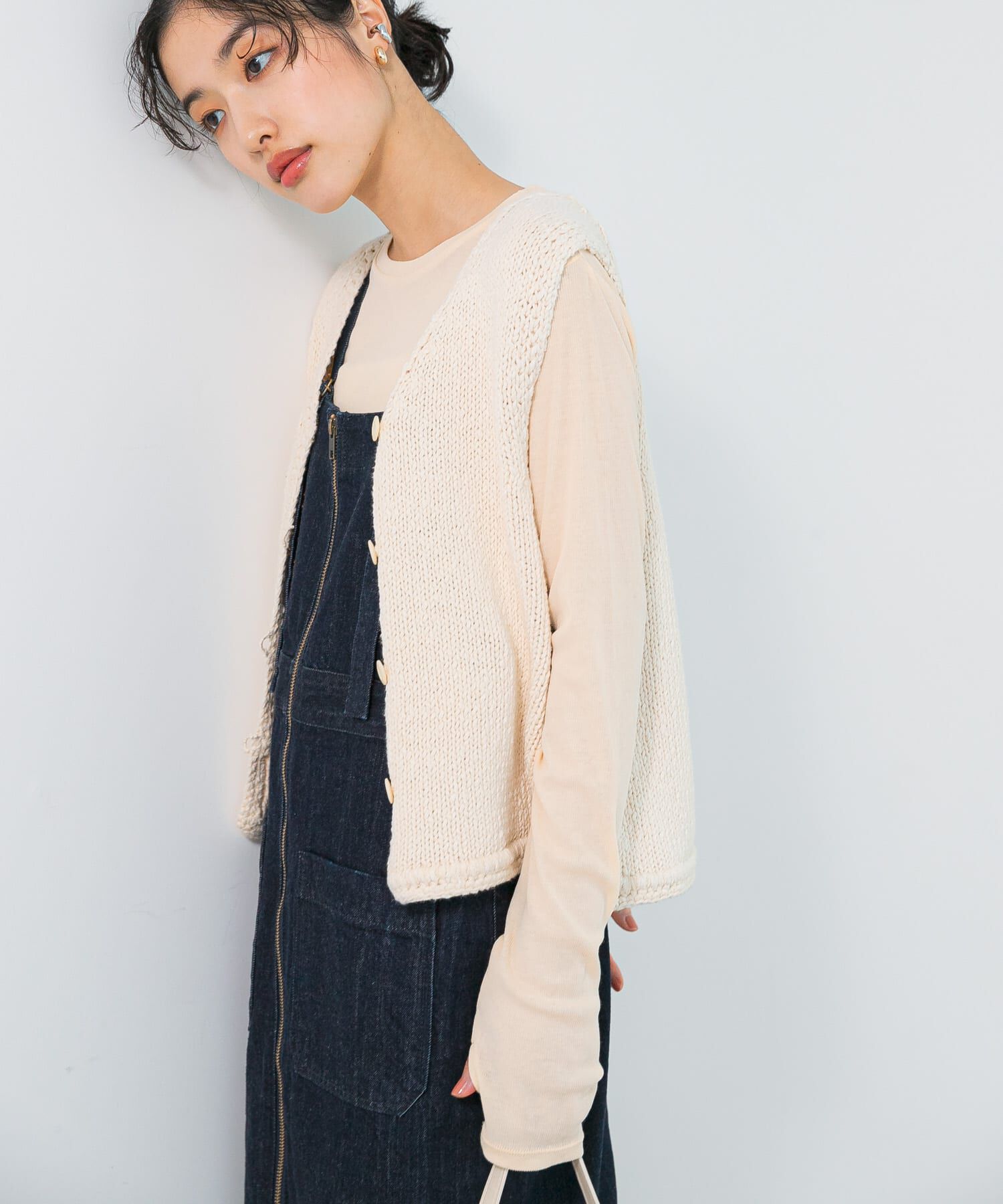 URBAN RESEARCH ROSSO「le　BELLE EPOQUE COTTON VEST」|ベスト・ジレ|アイボリー