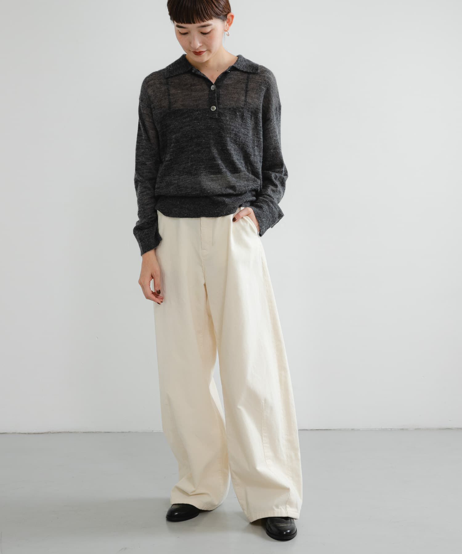 URBAN RESEARCH「ヘアリーポロ衿付きニット」|ニット・セーター|