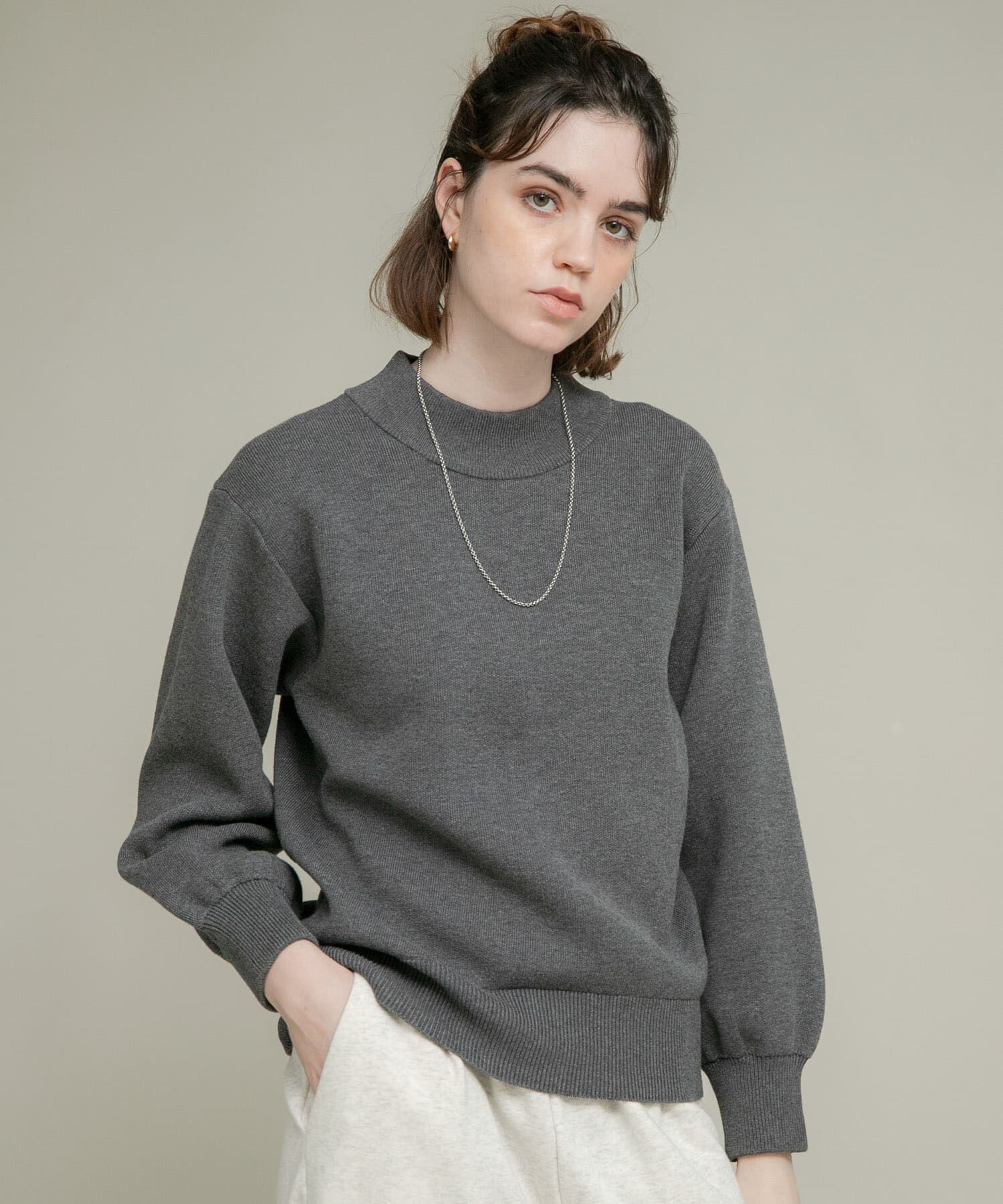 Sonny Label 「モックネックスウェットライクニットプルオーバー」|ニット・セーター|