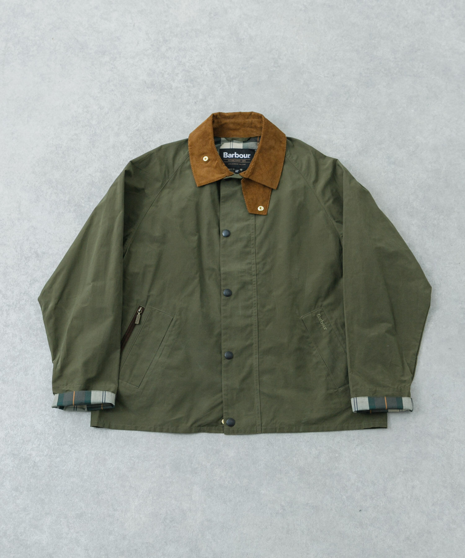 URBAN RESEARCH「Barbour　ICONS TRANSPORT CASUAL JACKET」|ノーカラーコート|カーキ