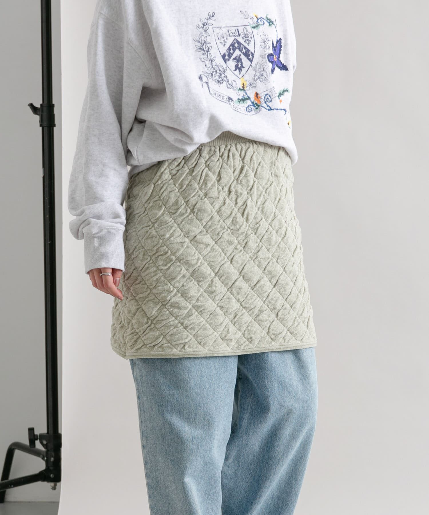  「キルティングニットスカート」|スカート|