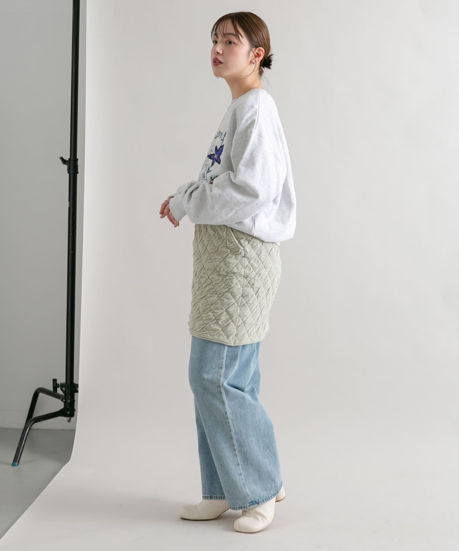  「キルティングニットスカート」|スカート|