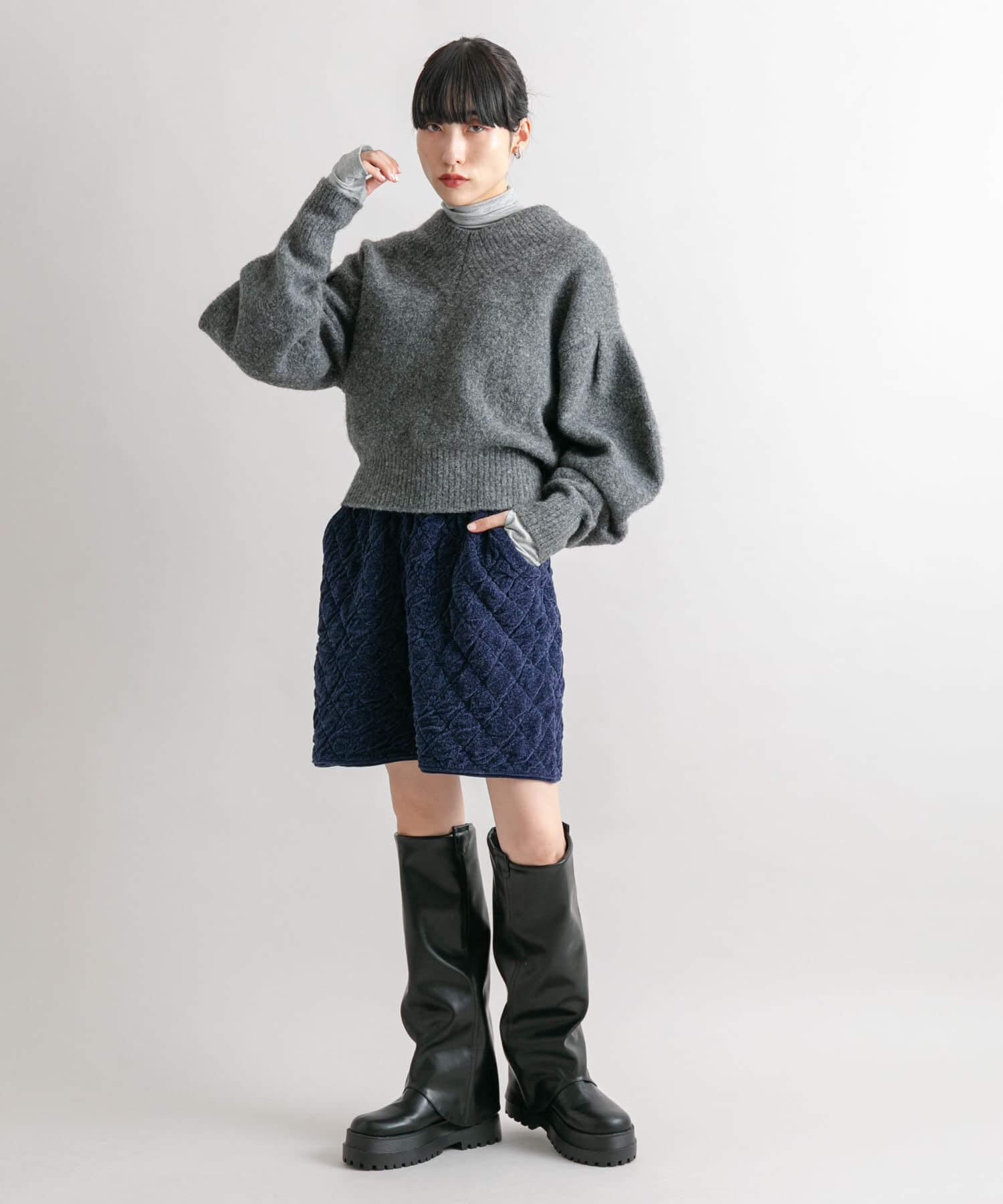  「キルティングニットスカート」|スカート|