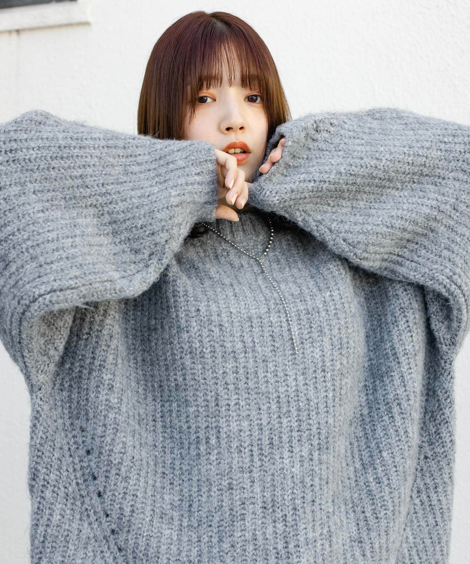  「ボリュームニットミニワンピース」|ワンピース|