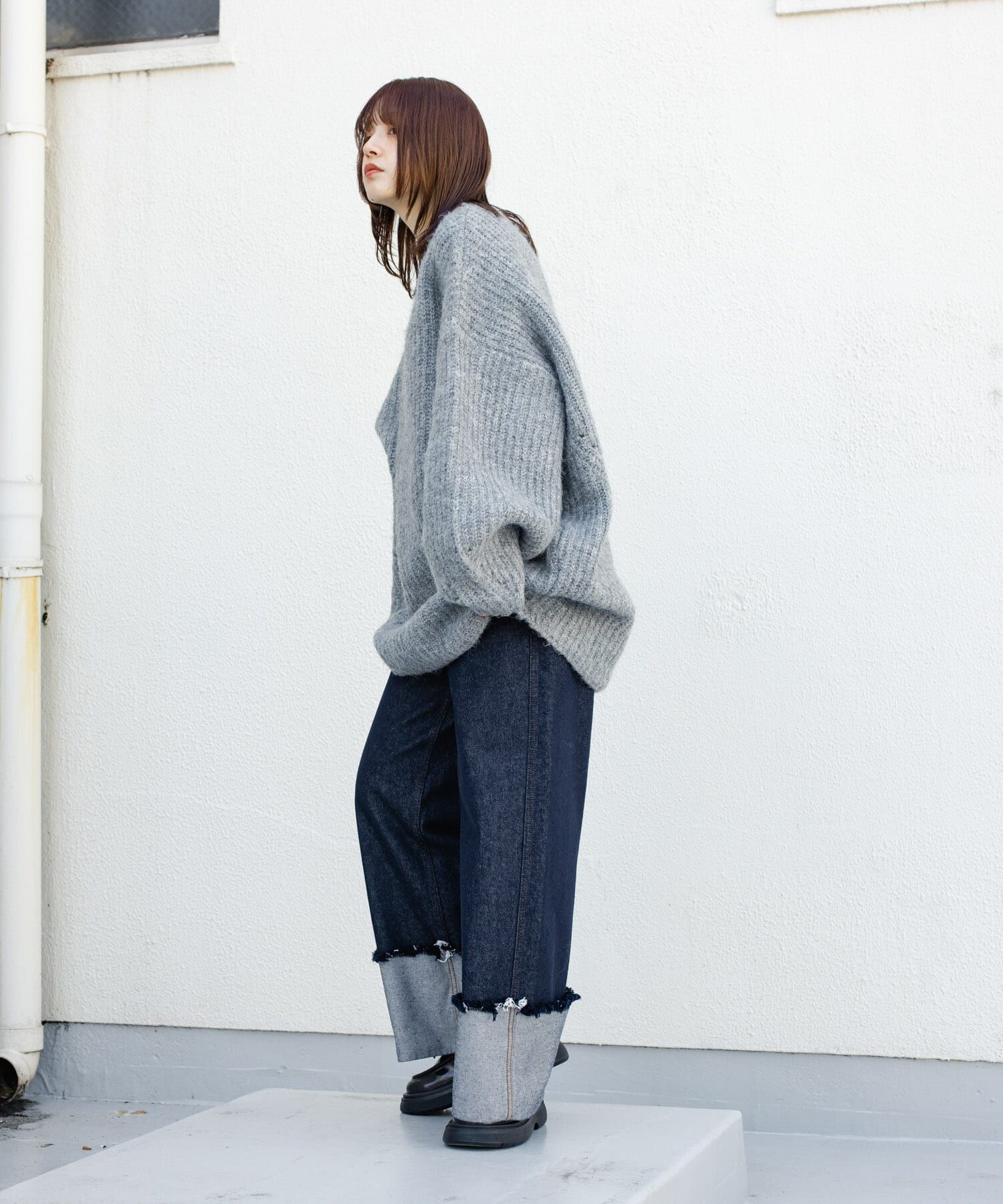  「ボリュームニットミニワンピース」|ワンピース|