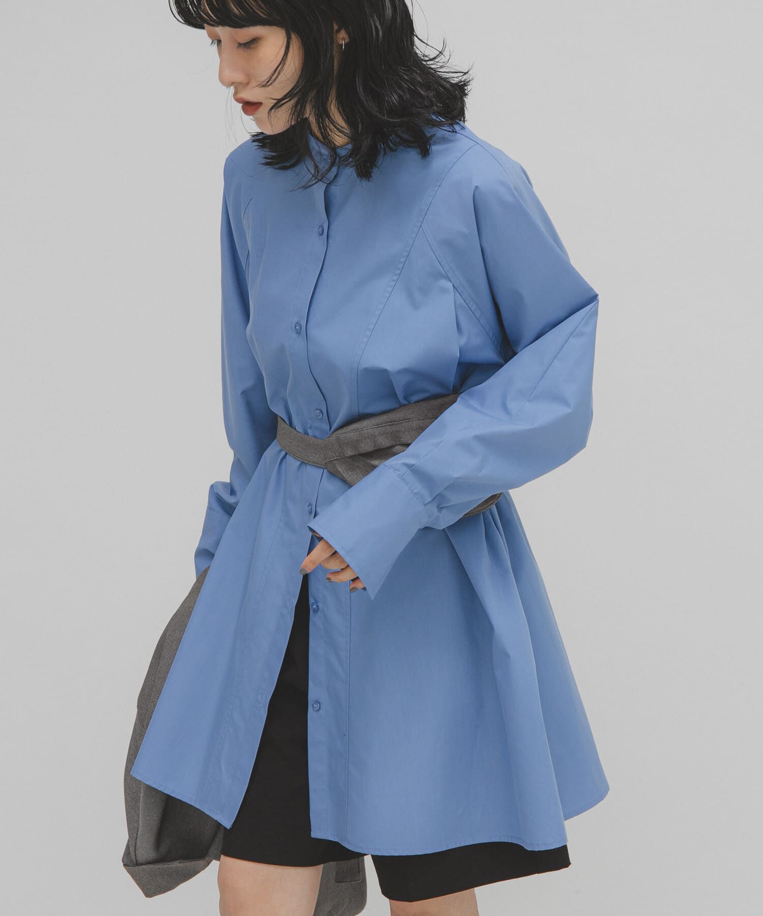  「WIDEフレアミニシャツワンピース」|ワンピース|