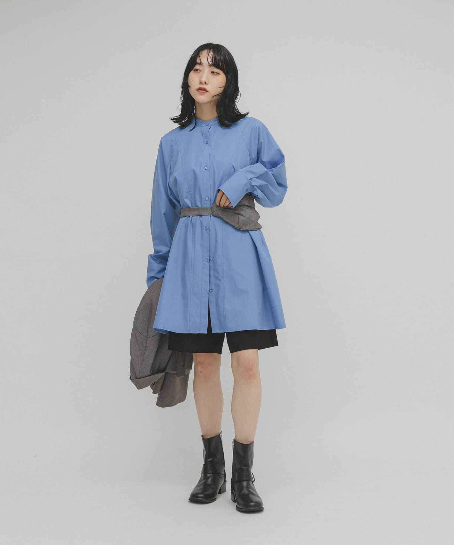  「WIDEフレアミニシャツワンピース」|ワンピース|