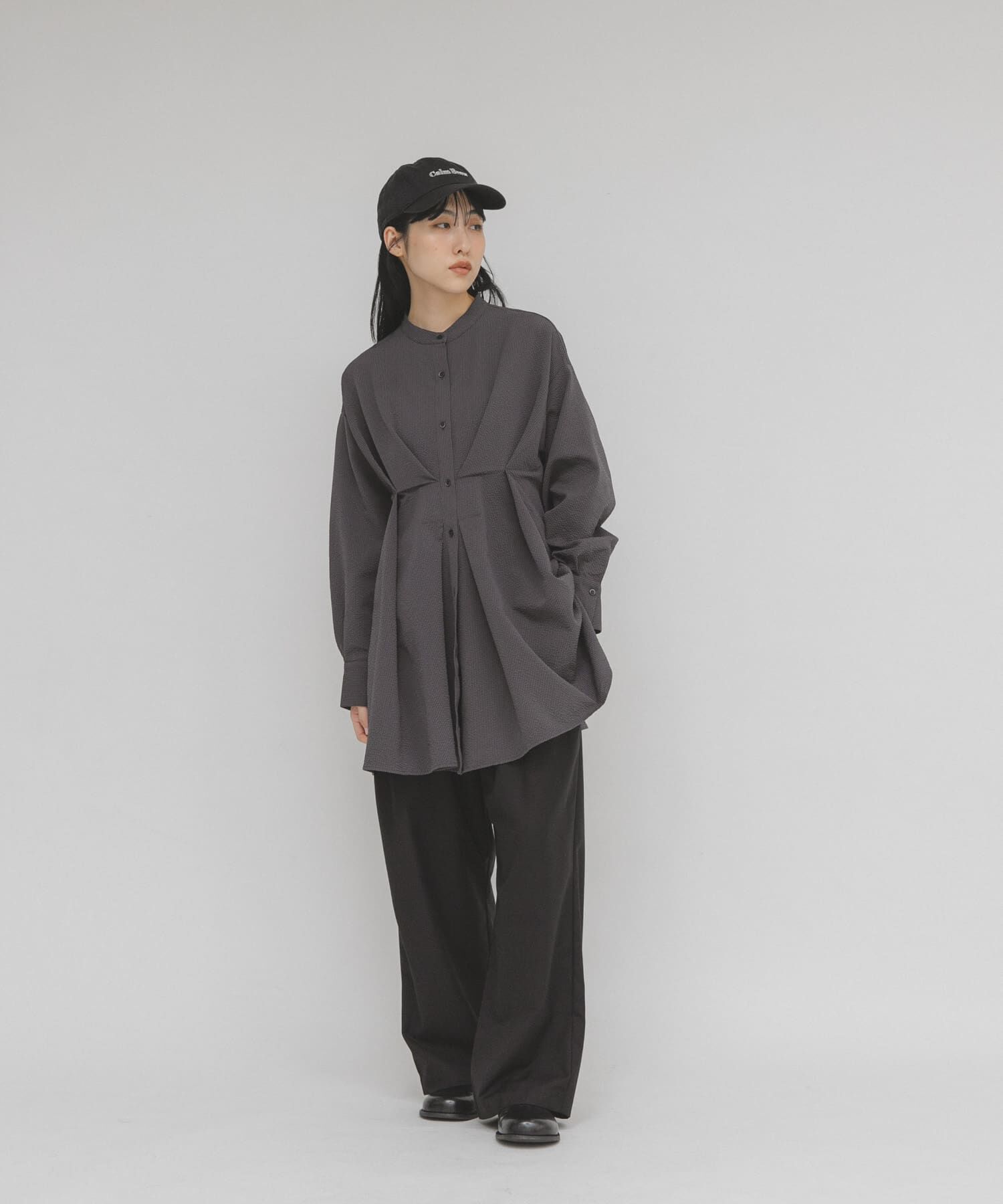  「ウエストタックロングシャツ」|シャツ・ブラウス|