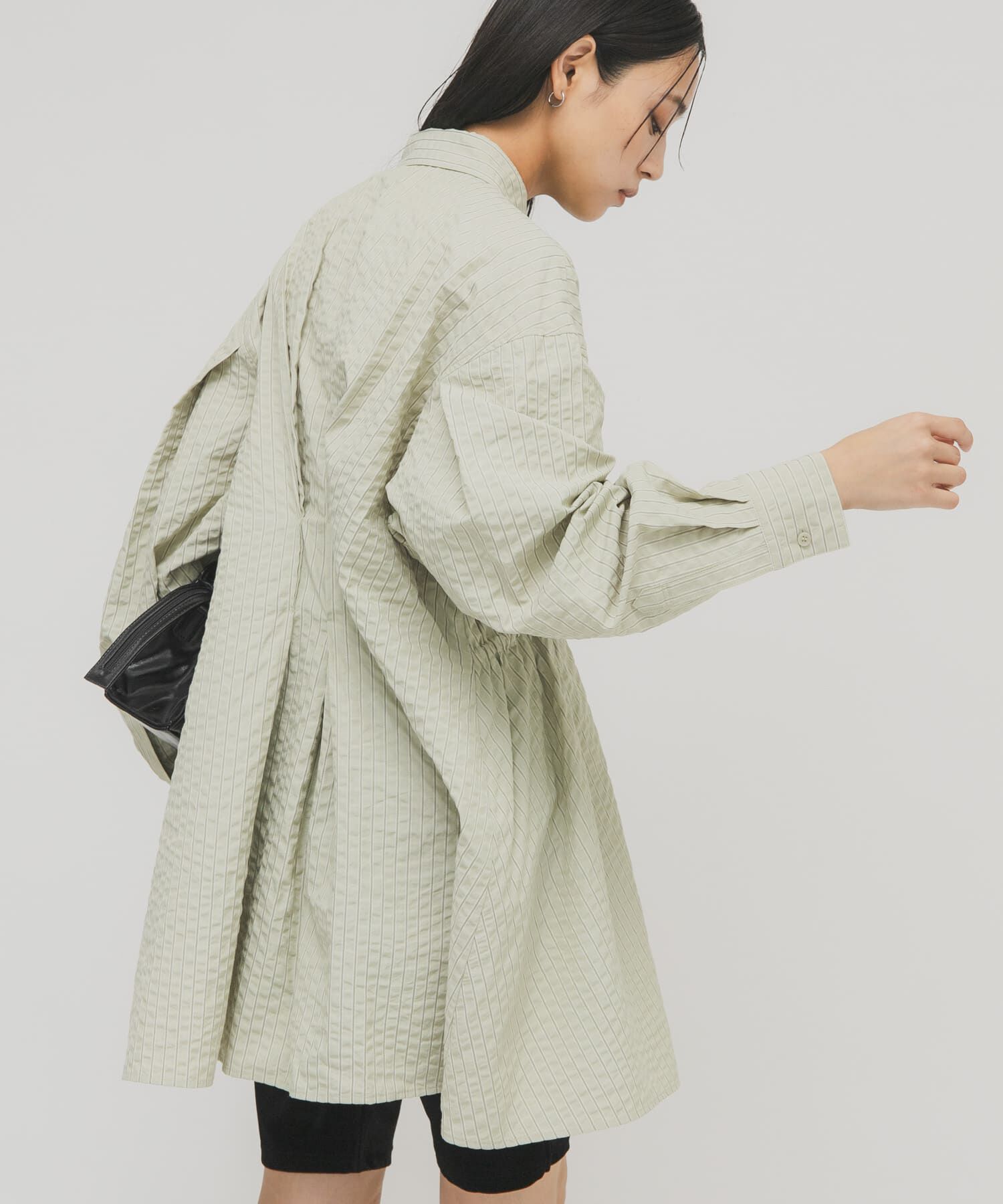  「アシメギャザータックミニワンピース」|ワンピース|