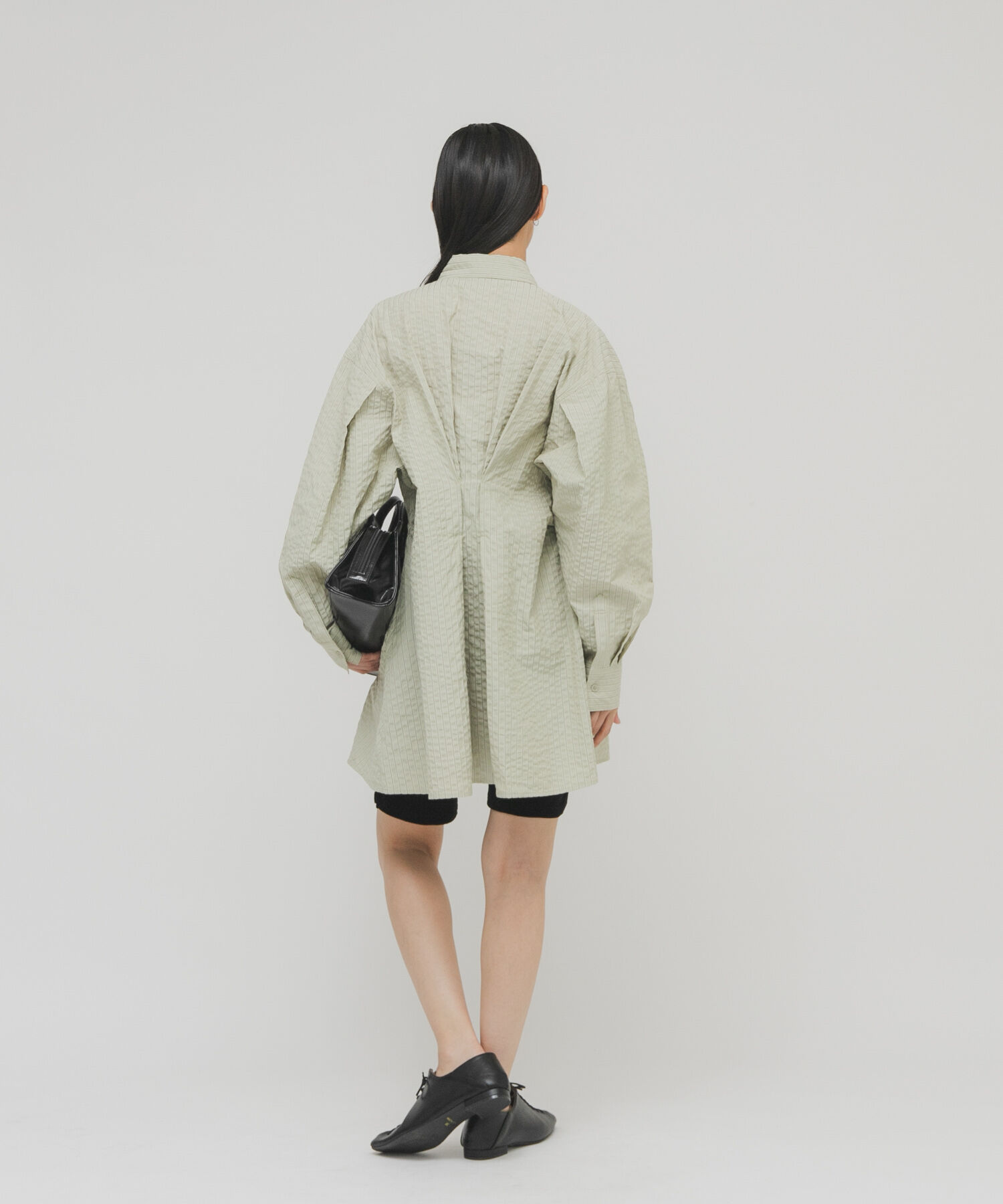  「アシメギャザータックミニワンピース」|ワンピース|