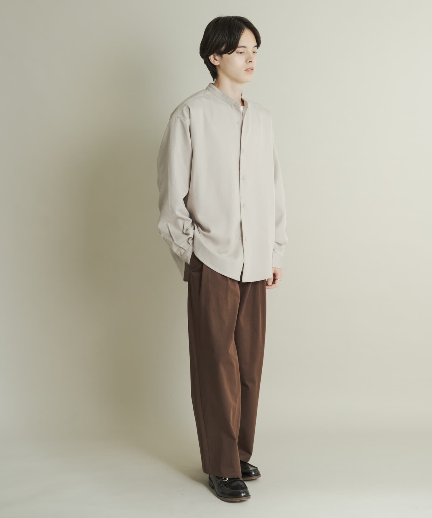 SENSE OF PLACE by URBAN RESEARCH「ウールライクバンドカラールーズシャツ」|シャツ・ブラウス|