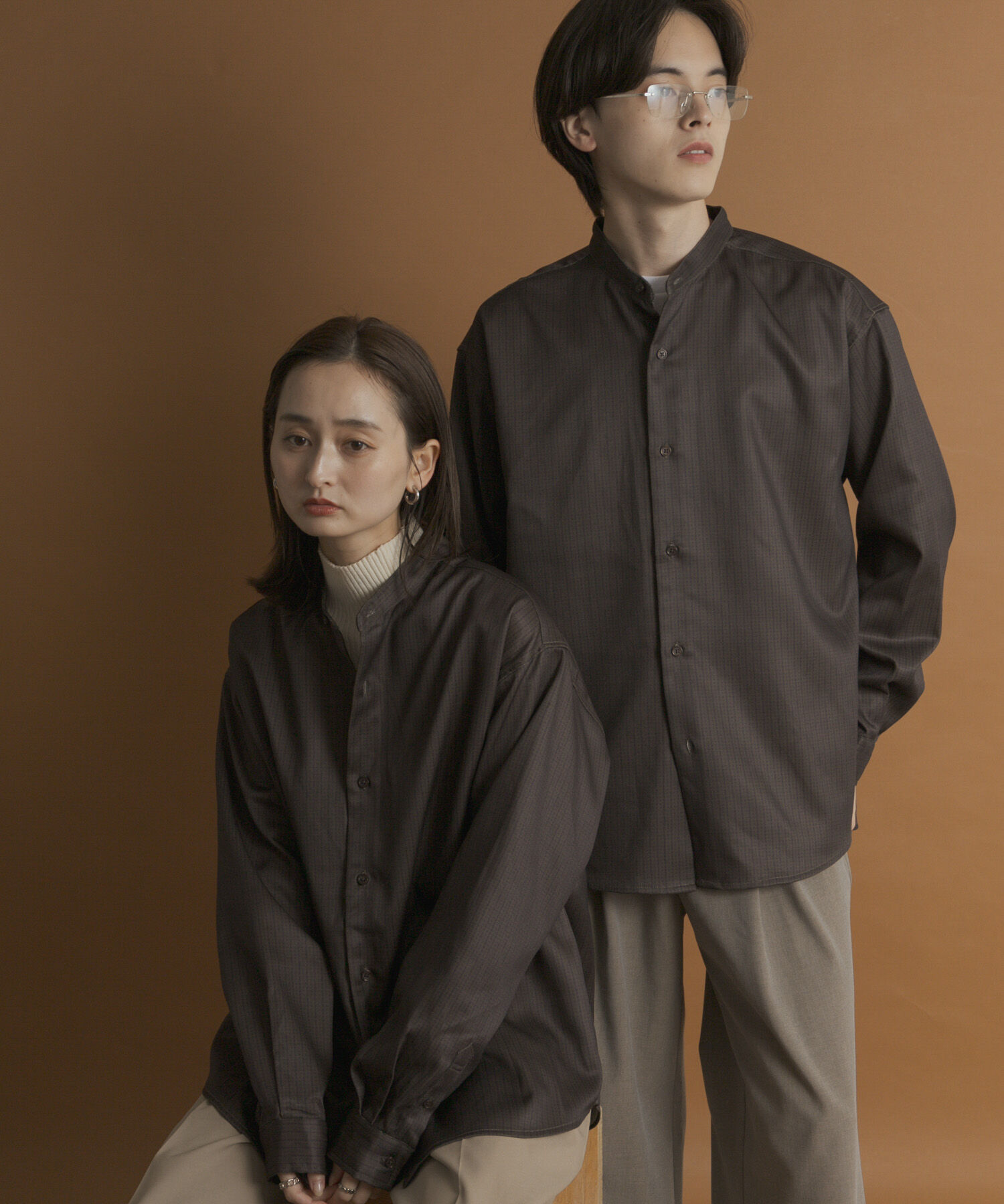 SENSE OF PLACE by URBAN RESEARCH「ウールライクバンドカラールーズシャツ」|シャツ・ブラウス|