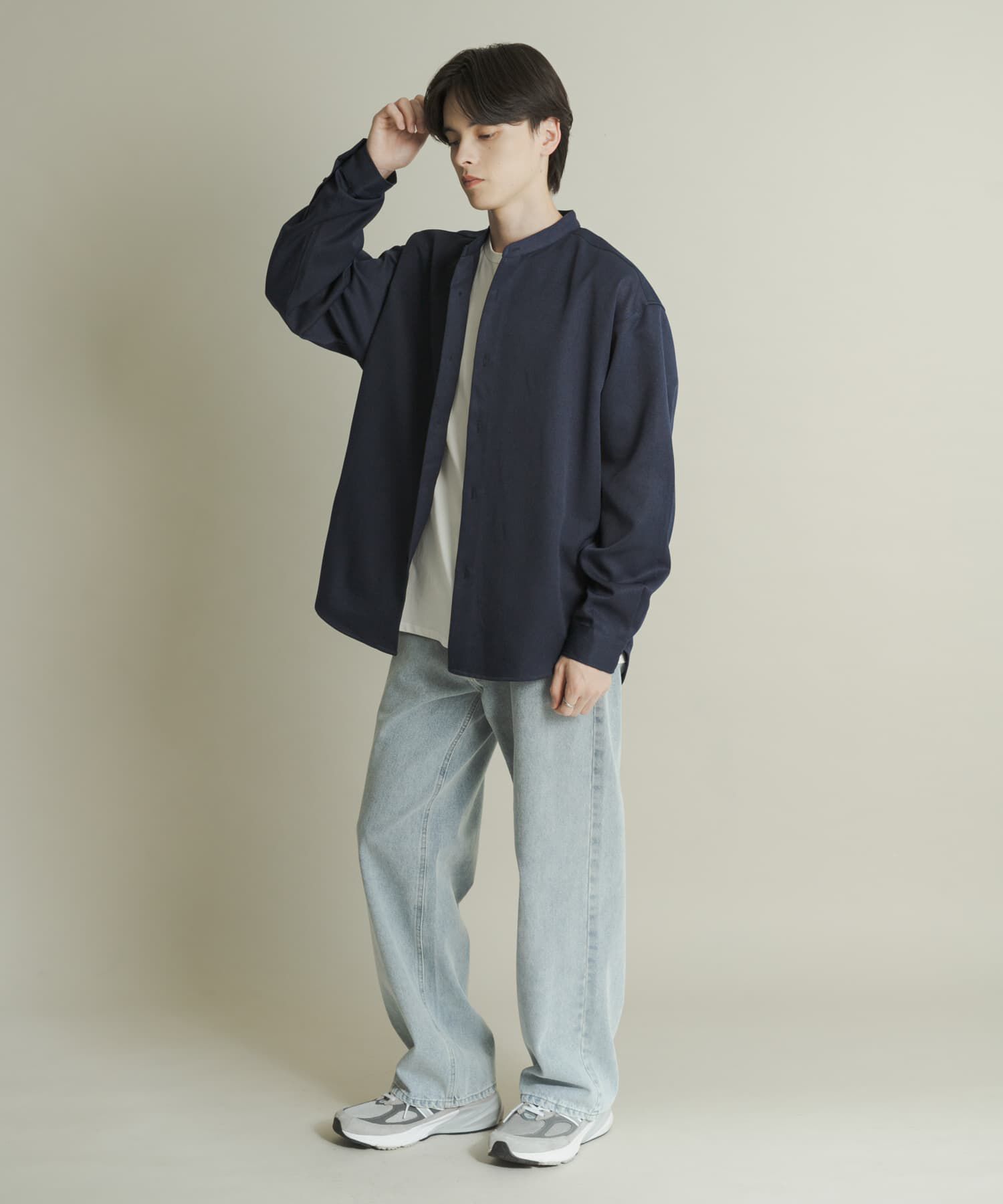 SENSE OF PLACE by URBAN RESEARCH「ウールライクバンドカラールーズシャツ」|シャツ・ブラウス|