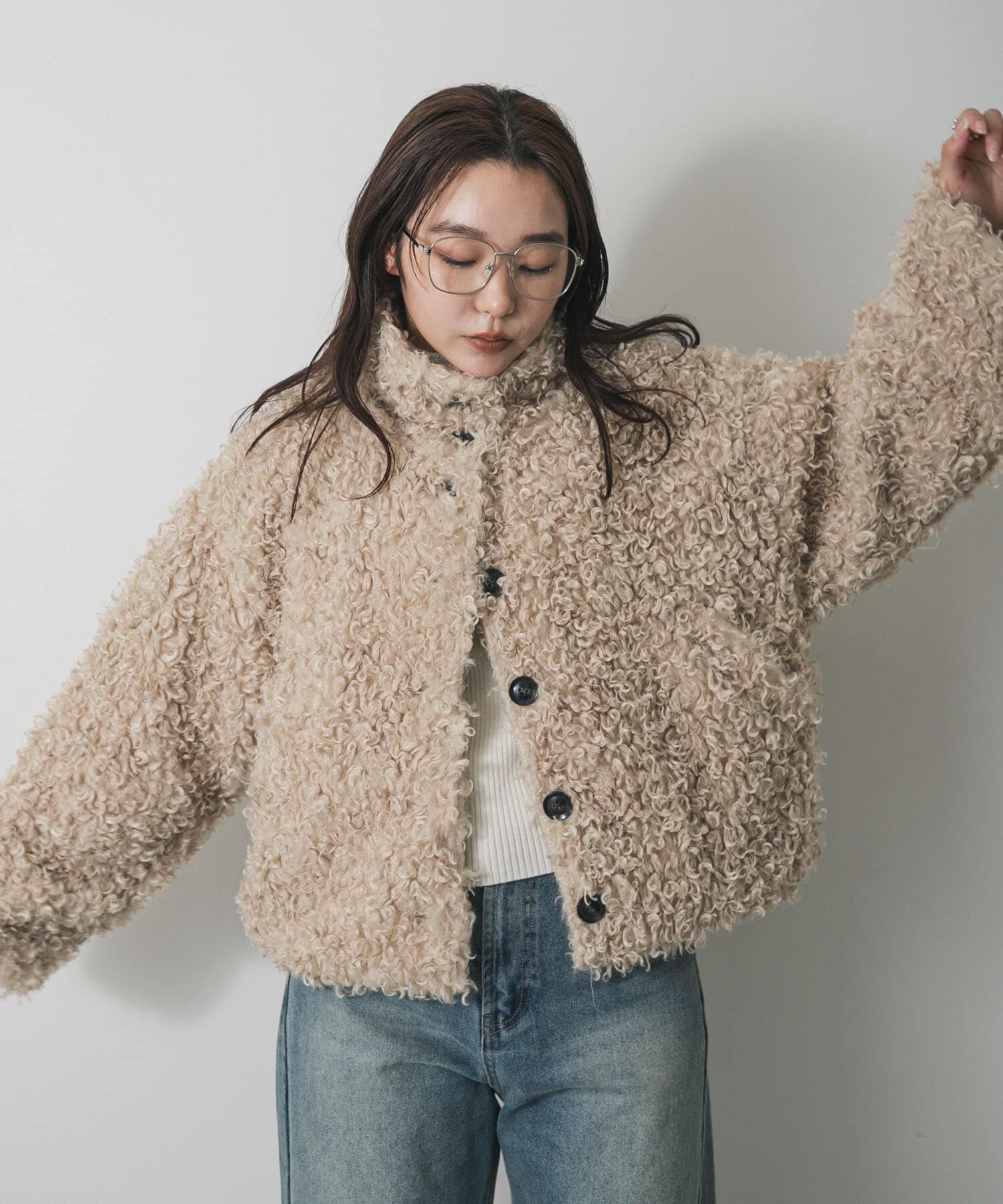 SENSE OF PLACE by URBAN RESEARCH「プードルファーミドルジャケット」|ノーカラーコート|