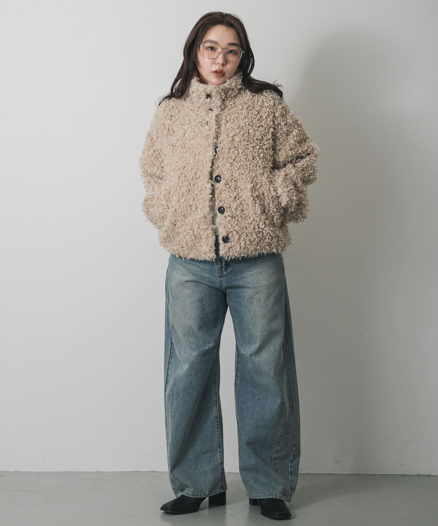 SENSE OF PLACE by URBAN RESEARCH「プードルファーミドルジャケット」|ノーカラーコート|