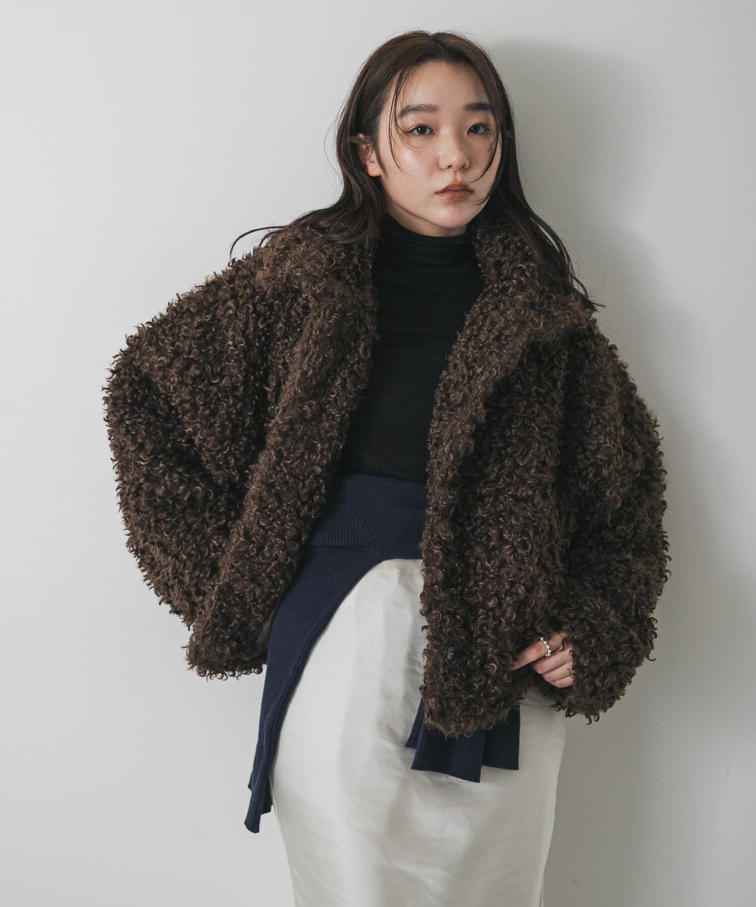 SENSE OF PLACE by URBAN RESEARCH「プードルファーミドルジャケット」|ノーカラーコート|