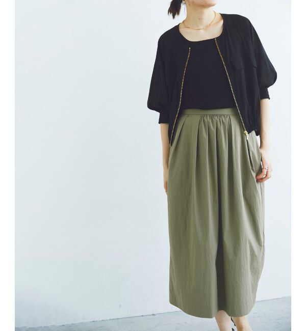 le.coeur blanc「タックギャザーコクーンスカート」|スカート|