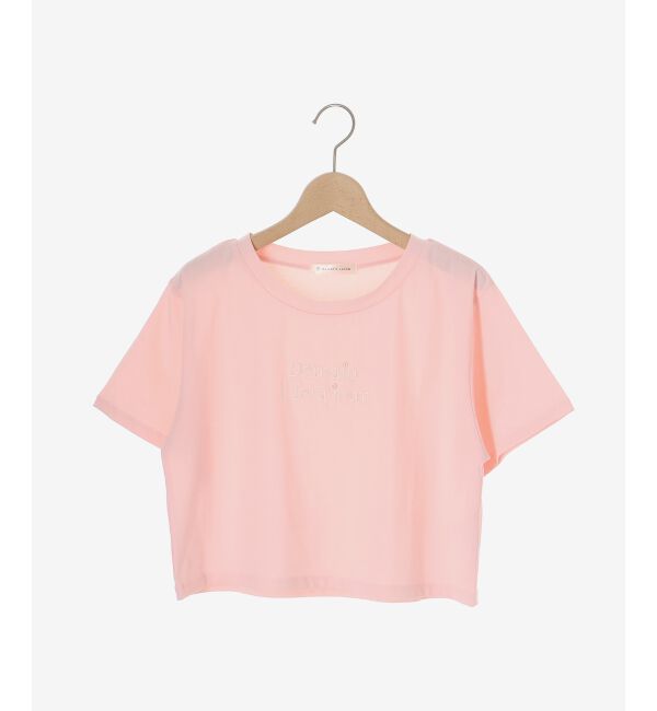  「パール付きクロップドロゴTシャツ」|Tシャツ・カットソー|