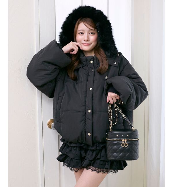  「&infin;2way中綿フードブルゾン」|ブルゾン・スタジャン|ブラック