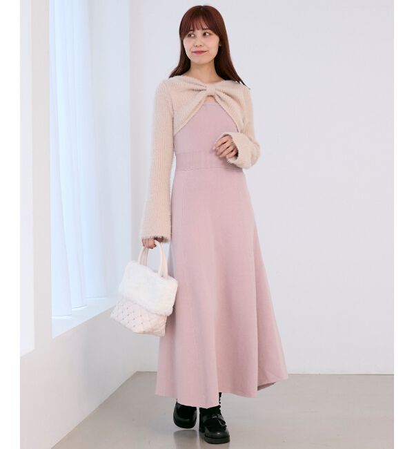  「リボンボレロドッキングニットワンピ」|ワンピース|