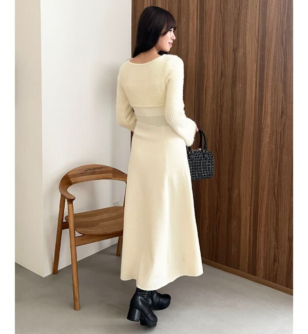  「リボンボレロドッキングニットワンピ」|ワンピース|