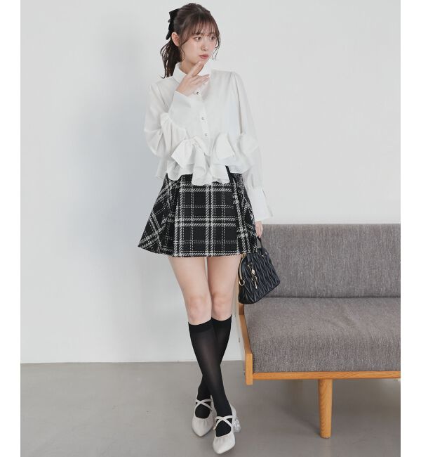  「リボンフリルペプラムブラウス」|シャツ・ブラウス|