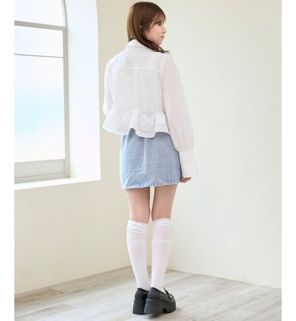  「リボンフリルペプラムブラウス」|シャツ・ブラウス|