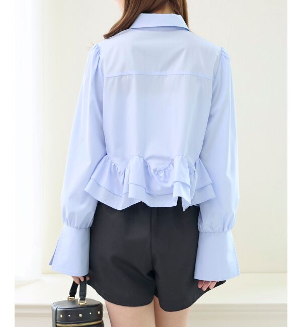  「リボンフリルペプラムブラウス」|シャツ・ブラウス|