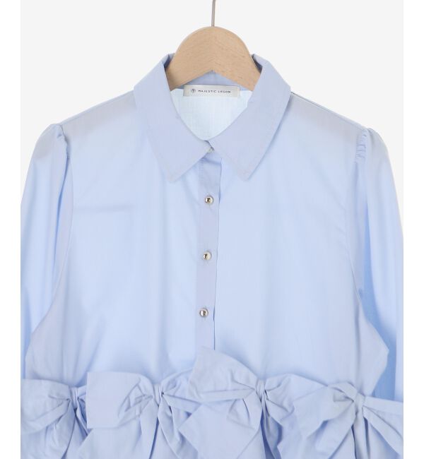  「リボンフリルペプラムブラウス」|シャツ・ブラウス|