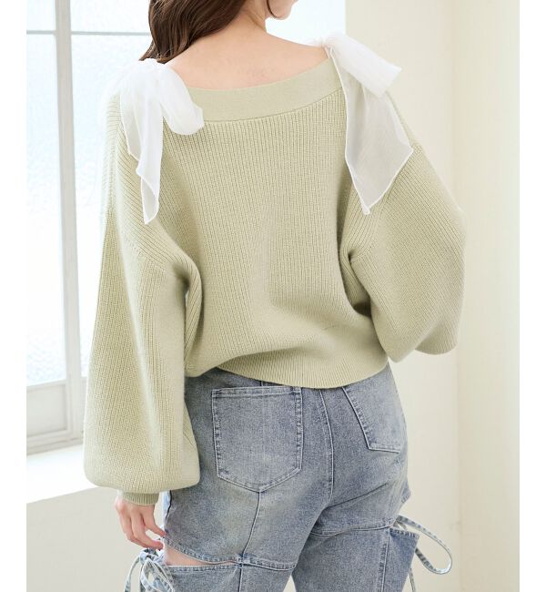  「キラキラモチーフビジューボタンカーデ」|カーディガン|