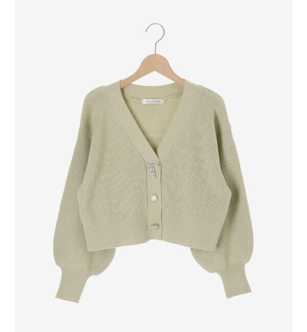  「キラキラモチーフビジューボタンカーデ」|カーディガン|