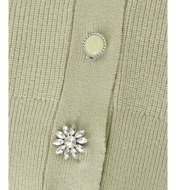  「キラキラモチーフビジューボタンカーデ」|カーディガン|