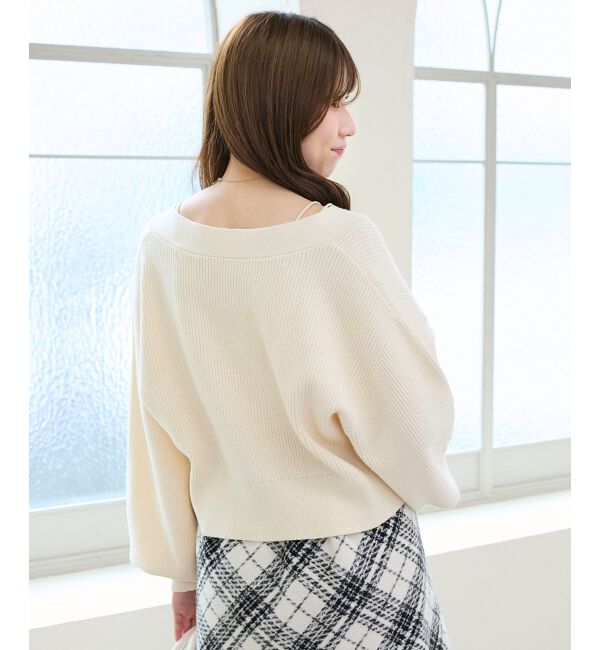  「キラキラモチーフビジューボタンカーデ」|カーディガン|