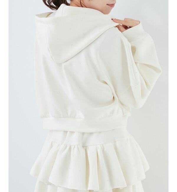  「ドロストリボンラインストーンパーカー」|パーカー|