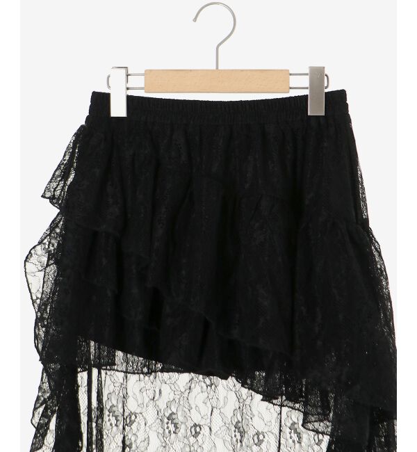  「アシメレースミニスカパン」|スカート|