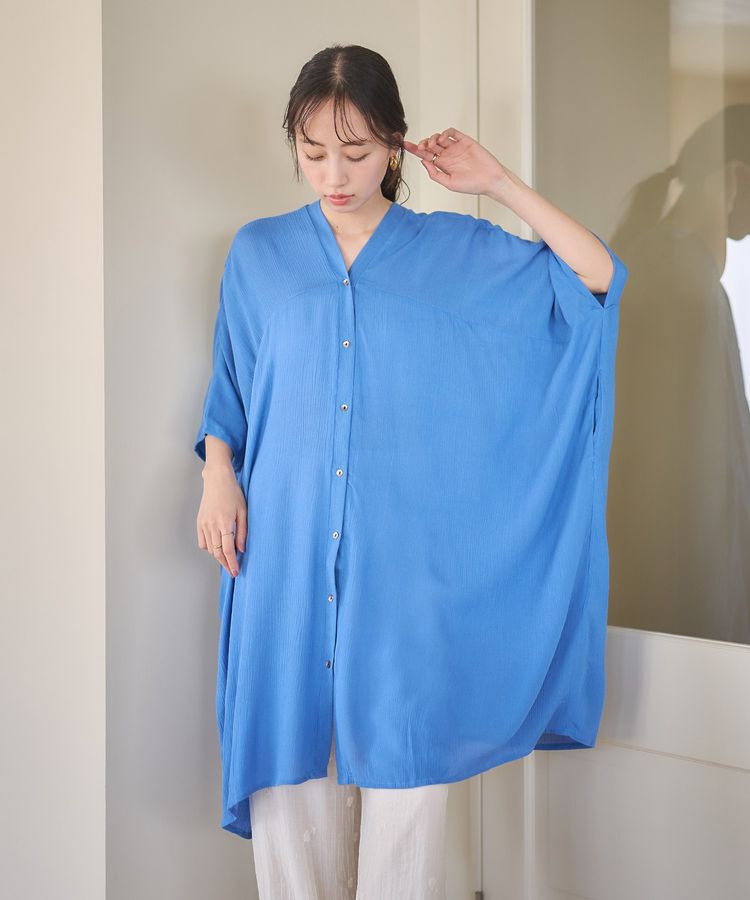 earth music&ecology「レーヨンビッグシャツチュニック」|チュニック|