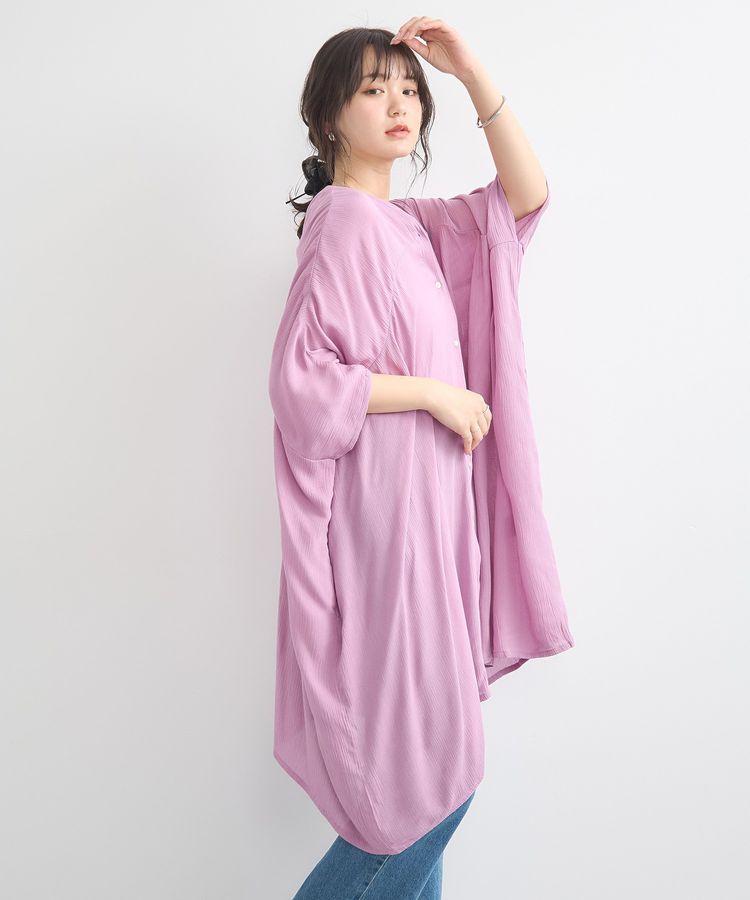 earth music&ecology「レーヨンビッグシャツチュニック」|チュニック|