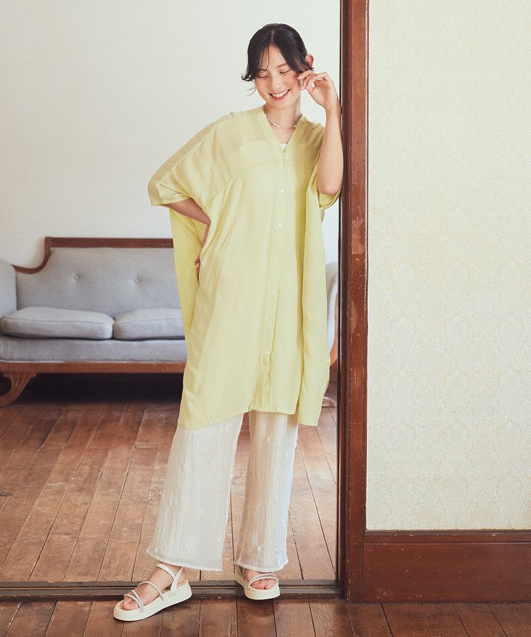 earth music&ecology「レーヨンビッグシャツチュニック」|チュニック|