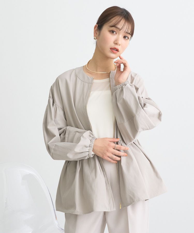 earth music&ecology「撥水ペプラムジップブルゾン」|ブルゾン・スタジャン|