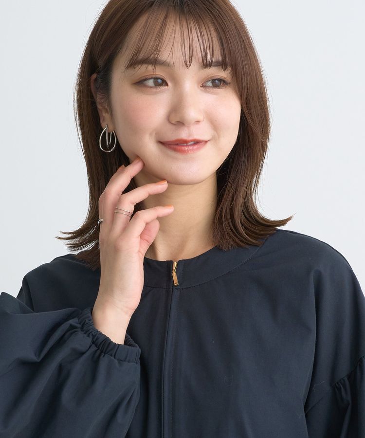 earth music&ecology「撥水ペプラムジップブルゾン」|ブルゾン・スタジャン|