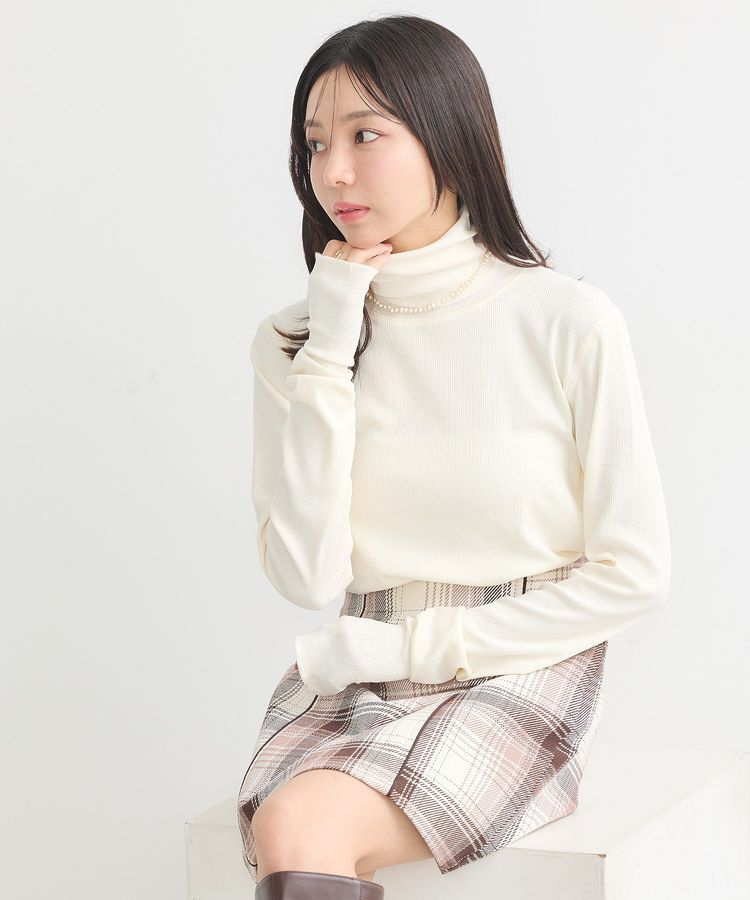 earth music&ecology「リブタートルネックプルオーバー」|Tシャツ・カットソー|