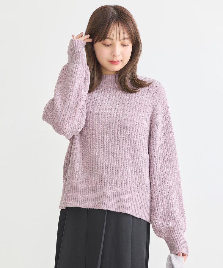 earth music&ecology「透かしベロアモールプルオーバー」|ニット・セーター|