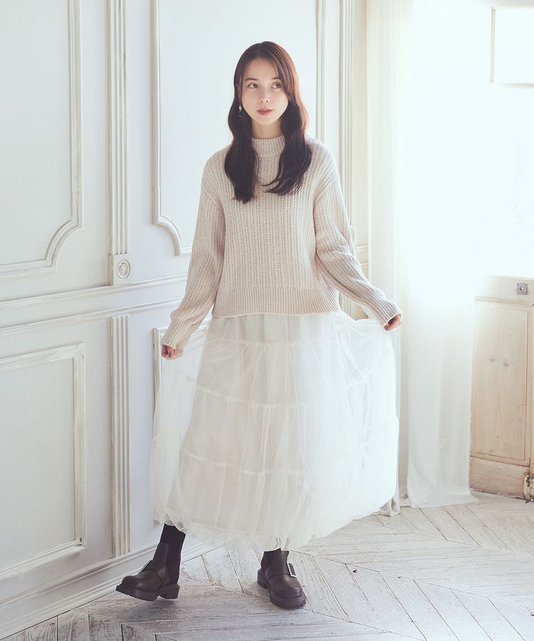 earth music&ecology「透かしベロアモールプルオーバー」|ニット・セーター|