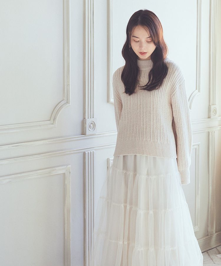 earth music&ecology「透かしベロアモールプルオーバー」|ニット・セーター|