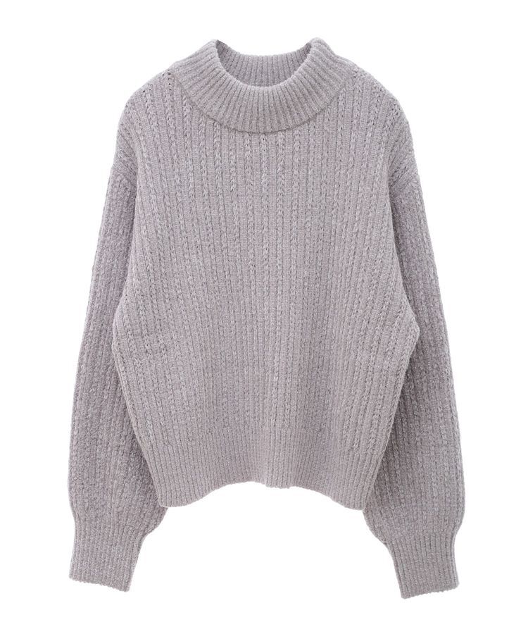 earth music&ecology「透かしベロアモールプルオーバー」|ニット・セーター|Gray Beige
