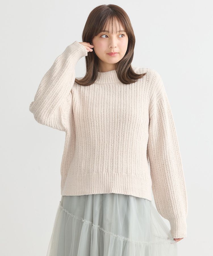 earth music&ecology「透かしベロアモールプルオーバー」|ニット・セーター|Ecru