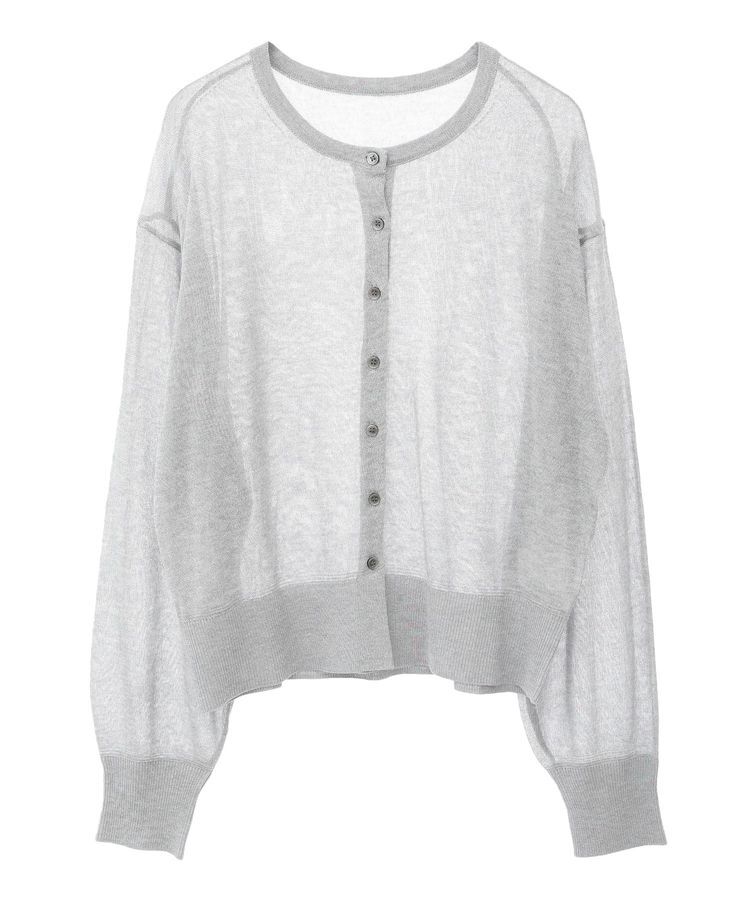 earth music&ecology「接触冷感シアークルーニットカーディガン」|カーディガン|