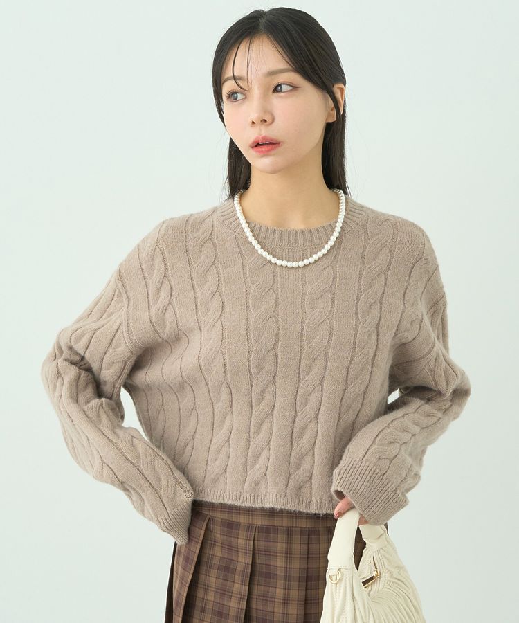earth music&ecology「ケーブルニットプルオーバー」|ニット・セーター|